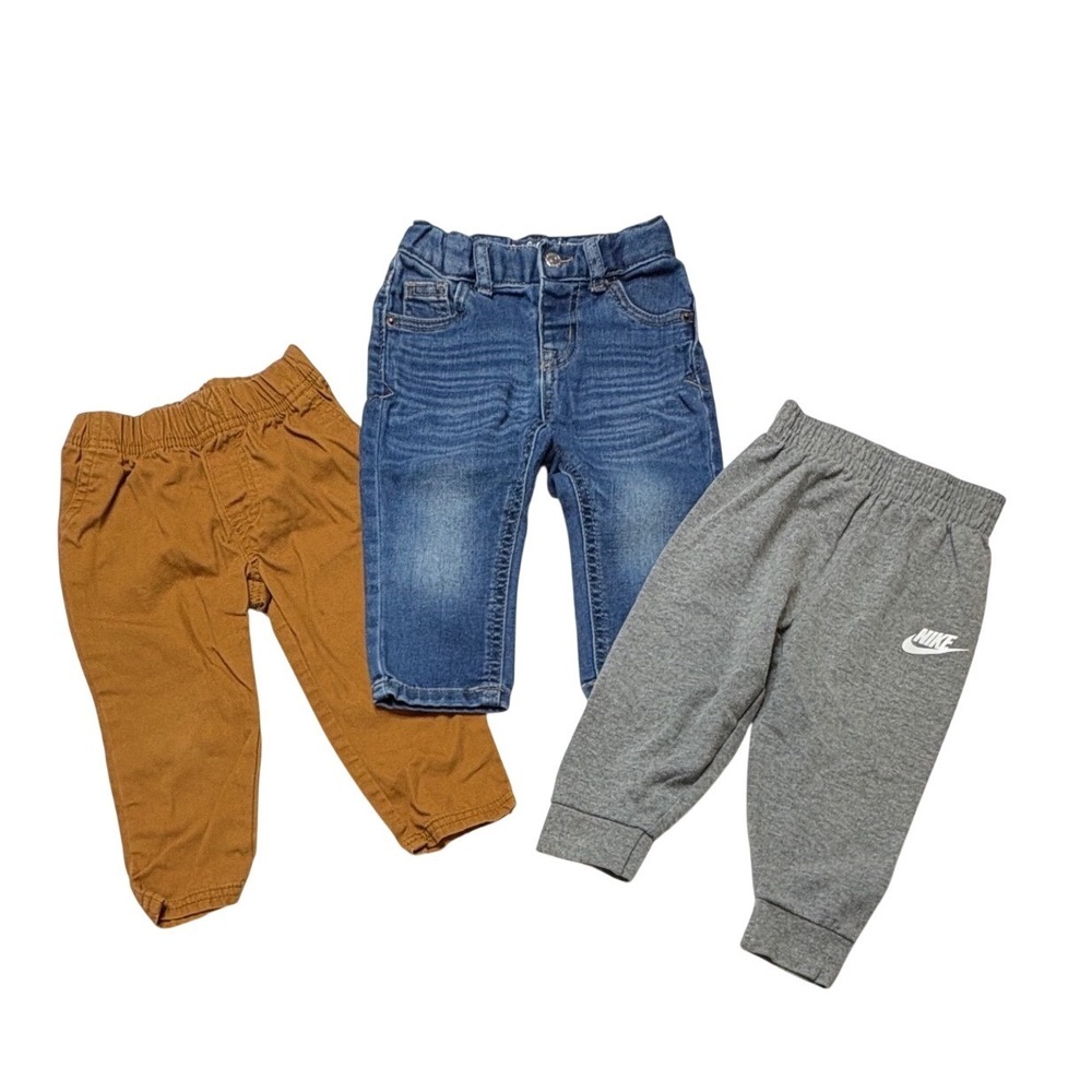 Bundle of 3 Cat & Jack Chino Pants Nike Joggers Toddler 18 Months Gray Blue